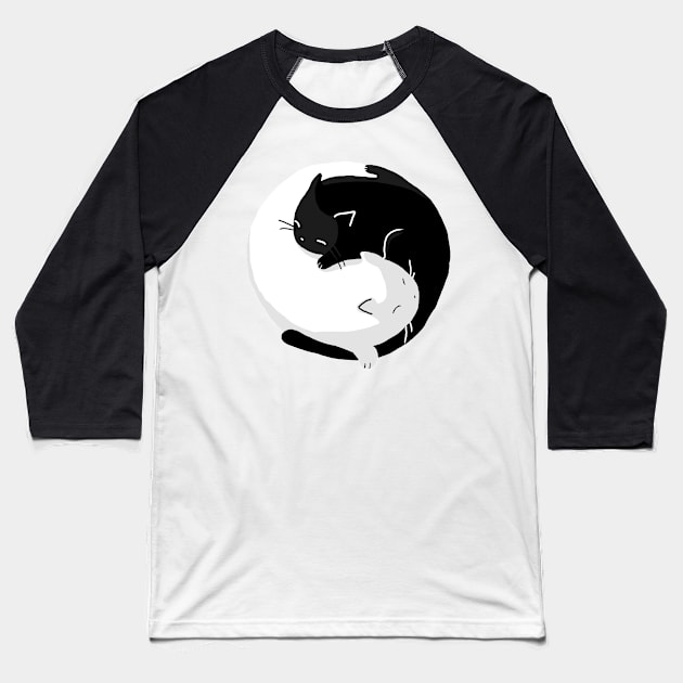 Yin Yang Cats Baseball T-Shirt by Supreto